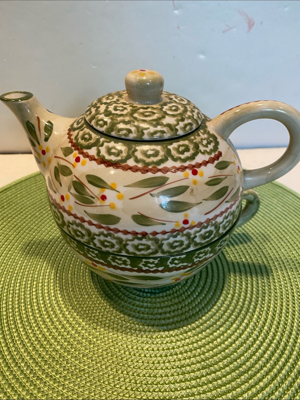 Temp-tations by Tara Old World Green Stacking Teapot